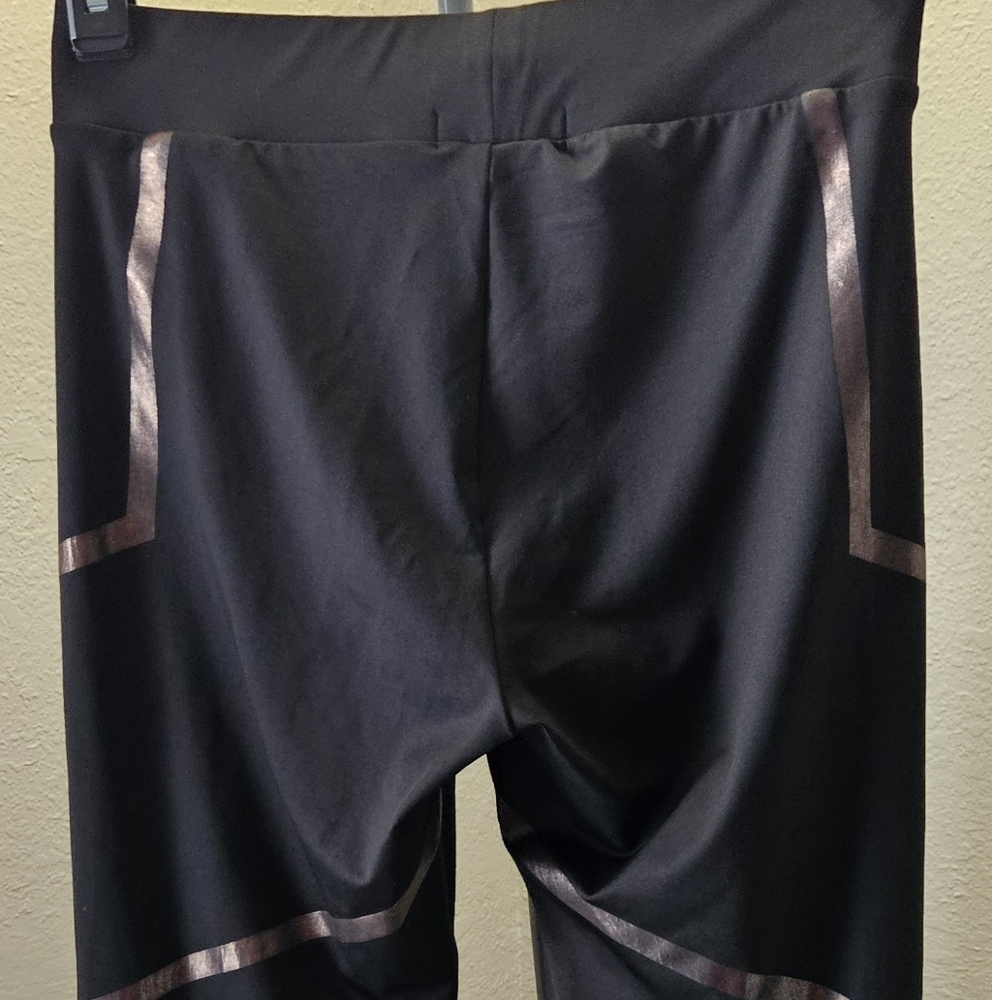 G by Guess Sleek Black and Silver Leggings